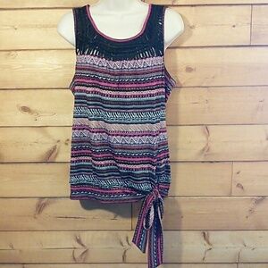 Speechless| Banded Bottom Side Tie Tank XL JR